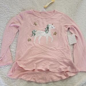 Sparkly Pink Unicorn Long Sleeve Tee